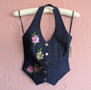 Betsy Johnson New York Denim Vest Top